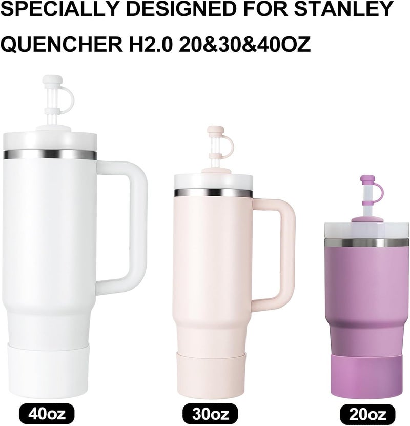 HYZ 8 Piece Accessories for Stanley Cup, Silicone Spill Proof Stopper Set and Protective Boot Including Straw Cover Cap for Stanley H2.0 20oz 30oz 40oz Tumbler, Frost - Image 4